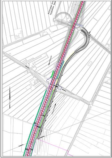 De buitenste spoorbaan van de Betuweroute is op een afstand variërend van 130 meter tot 330 meter gelegen tot de begrenzing van het plangebied.