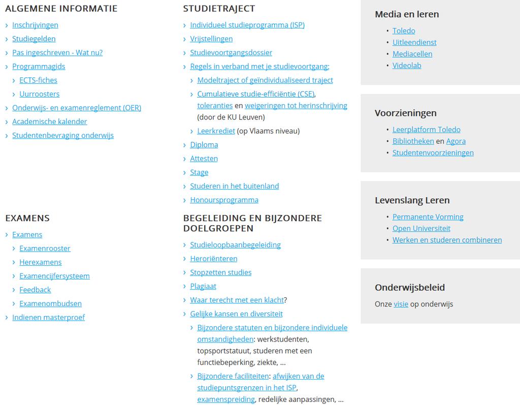 Infokanaal studenten KU Leuven: