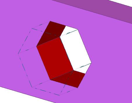 Polygoon uitsnijden Met het commando Polygoon uitsnijden wordt een door u bepaalde contour uitgesneden uit een onderdeel. Om een onderdeel uit te snijden met een polygoon: 1.