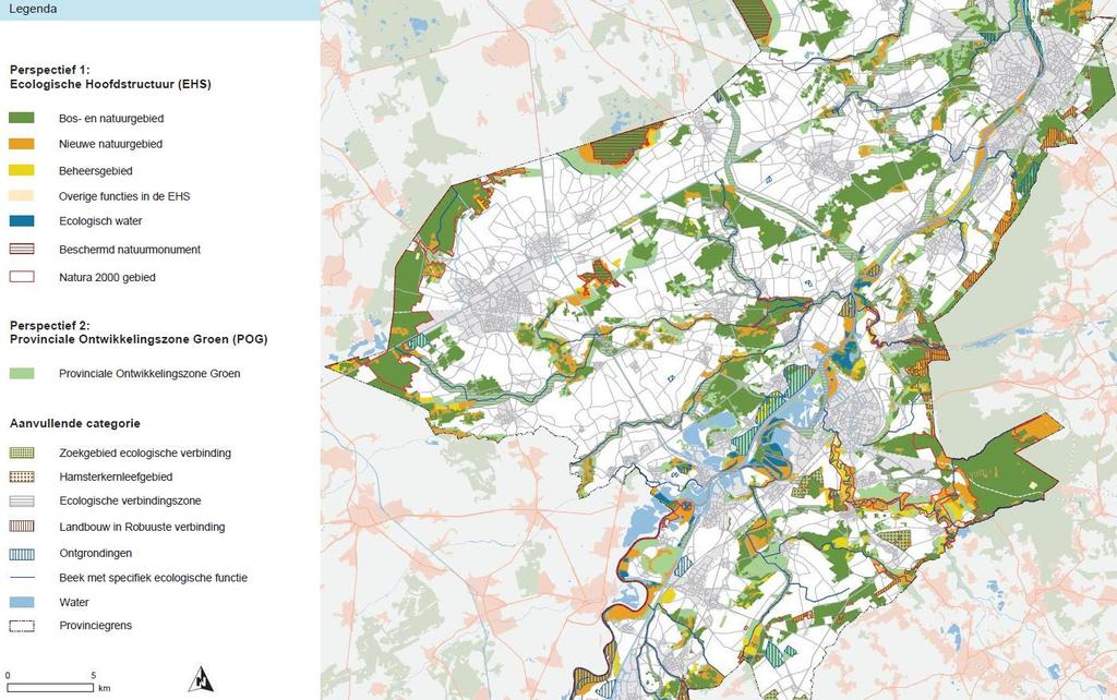 projectnummer: 1209/005/JS-2, versie 1 Uit de figuur kan worden afgeleid, dat het onderzoeksgebied niet in Natura-2000 gebieden (geen lichtgroene highlights), de Ecologische Hoofdstructuur