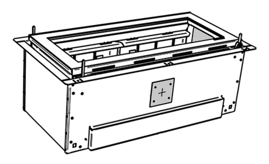 Installatie-Instructies 1. Bevestigingspakket voor het Apparaat - Cassette 1.1 Verwijder de afdekplaat aan de onderkant van de buitenste kist van de studio, zie afbeelding 4. 4 Afdekplaat 1.