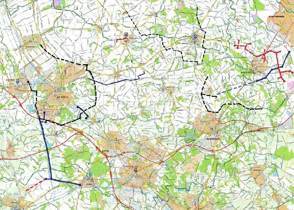 Biogasinfrastructuur in Twente Uitrol in fases op basis van marktvraag Fase 1 Injectie in het Cogas net Gas producent 1 Gebr.