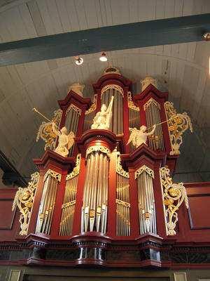Metslawier 905 J. Radersma en L. Van Dam 1819 De Doarpstsjerke Tsjerkebuorren 7 Orgel met Hoofdwerk en Rugwerk, in 1819 gemaakt voor de Herv.Kerk te Spannum door Jan Radersma (overl.
