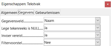 Afbeelding 13: Formuliereigenschappen, met een gegevensbron verbinden 3.