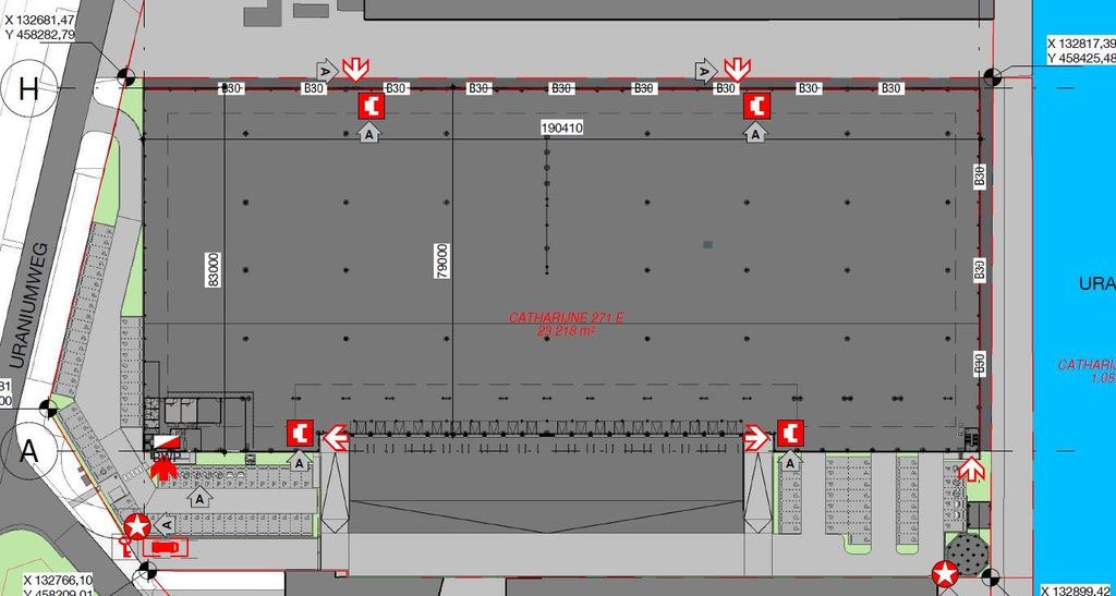 3.2 Terreinindeling Bij het ontwikkelen van de indeling van het terrein hebben enkele onderwerpen centraal gestaan: Aan de voorzijde van het terrein bevindt zich voldoende ruimte voor vrachtwagens.