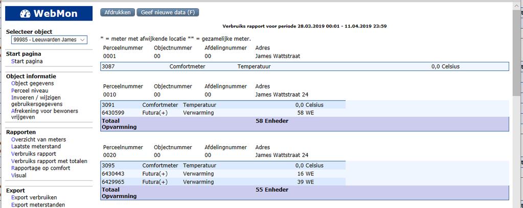 7 Verbruiksrapport en verbruiksrapport met totalen Hier vindt u rapporten met het individuele, geregistreerd gebruik en de