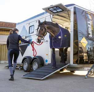 hoeveelheid ruimte aan maximaal drie paarden in schuine