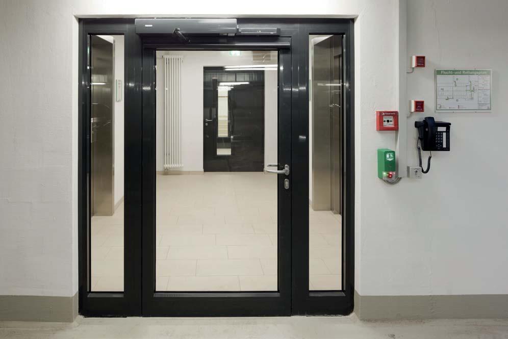 Automatic Swing Door Systems Swing door systems for fire and smoke protection doors (F) Drive systems in the F variant are used to automatically open and close single-leaf fire protection doors.