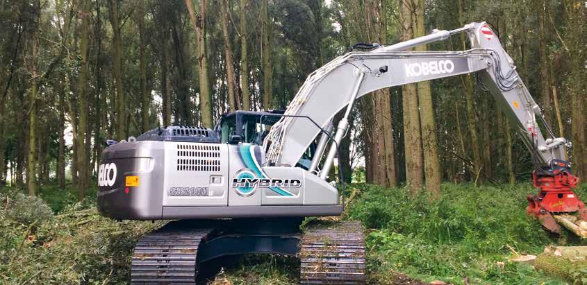 Uniek hybride systeem Ontdek de hybride technologie van Kobelco Het oorspronkelijke hybride systeem van Kobelco is doorontwikkeld.