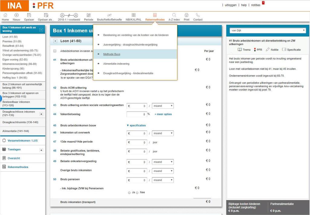 9.9 Rekenmethodes U kunt op een tweetal manieren naar de rekenmethodes navigeren. 1. Via de tab Rekenmethodes op de werkbalk.