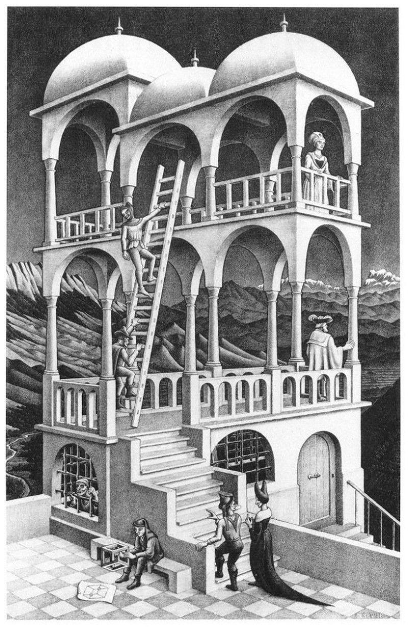M.C. Escher Belvedere 1958 46,2 x 29,5cm