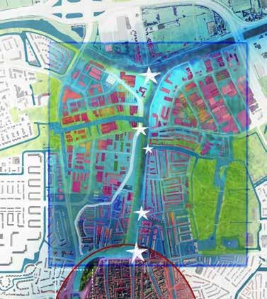 De stad bestaat verder uit straten met werk- en woongebouwen met op bijzondere