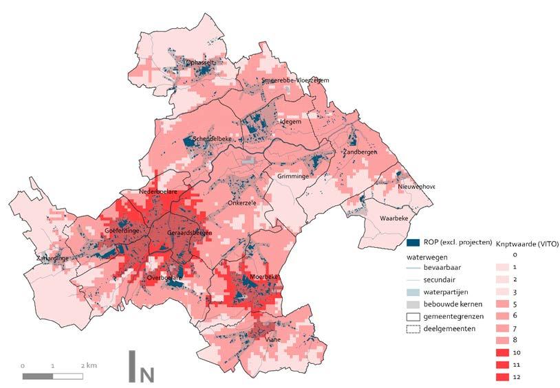 Van deze bouwgronden (bebouwbare delen van percelen uit het ROP) ligt bijvoorbeeld nog 20 ha in effectief overstromingsgevoelig gebied.