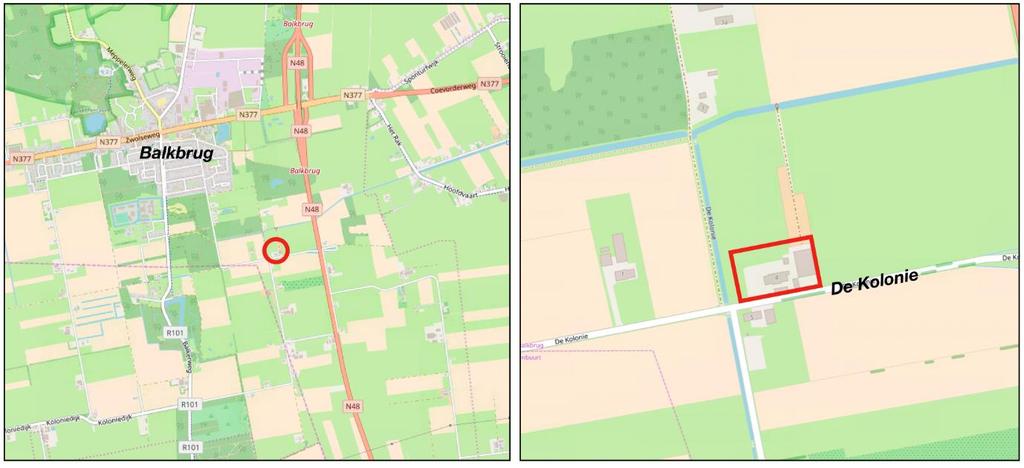 HOOFDSTUK 1 INLEIDING 1.1 Aanleiding Op het perceel aan De Kolonie 4 te Balkbrug, in het buitengebied van de gemeente Hardenberg, is een agrarisch erf aanwezig.