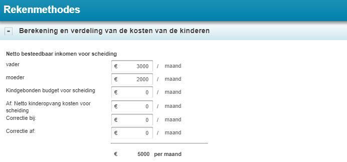 Eigen aandeel kosten kinderen volgens tabel Het eigen aandeel van de ouders in de kosten van de kinderen is af te leiden uit de tabellen die zijn opgesteld door CBS/ NIBUD.