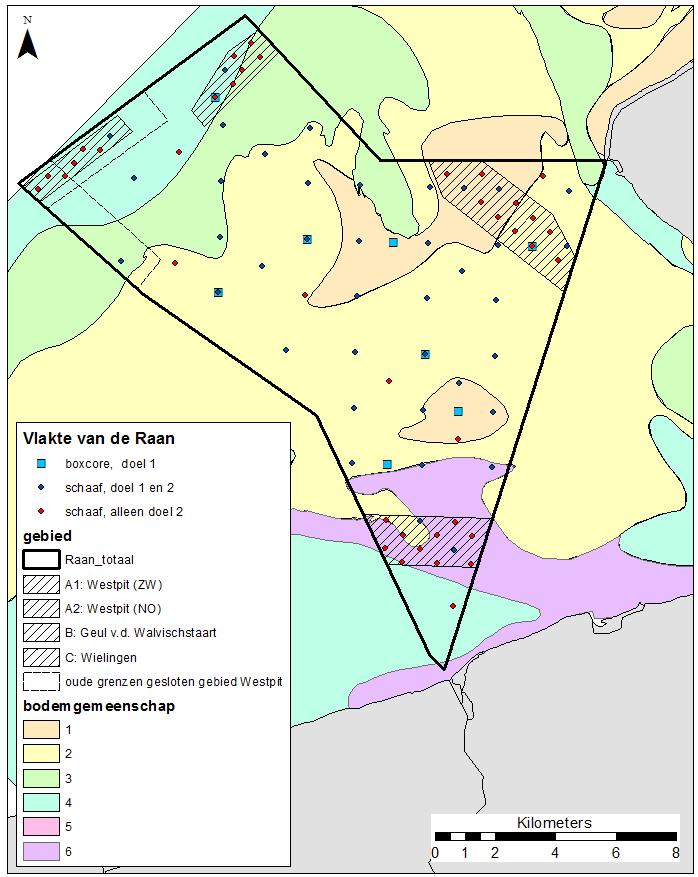 4. Resultaten Geschiktheid van de voorgestelde onderzoeksgebieden Alle zes de bodemdiergemeenschappen op de Vlakte van de Raan komen voor binnen de door projectgroep JFF voorgestelde gebieden en