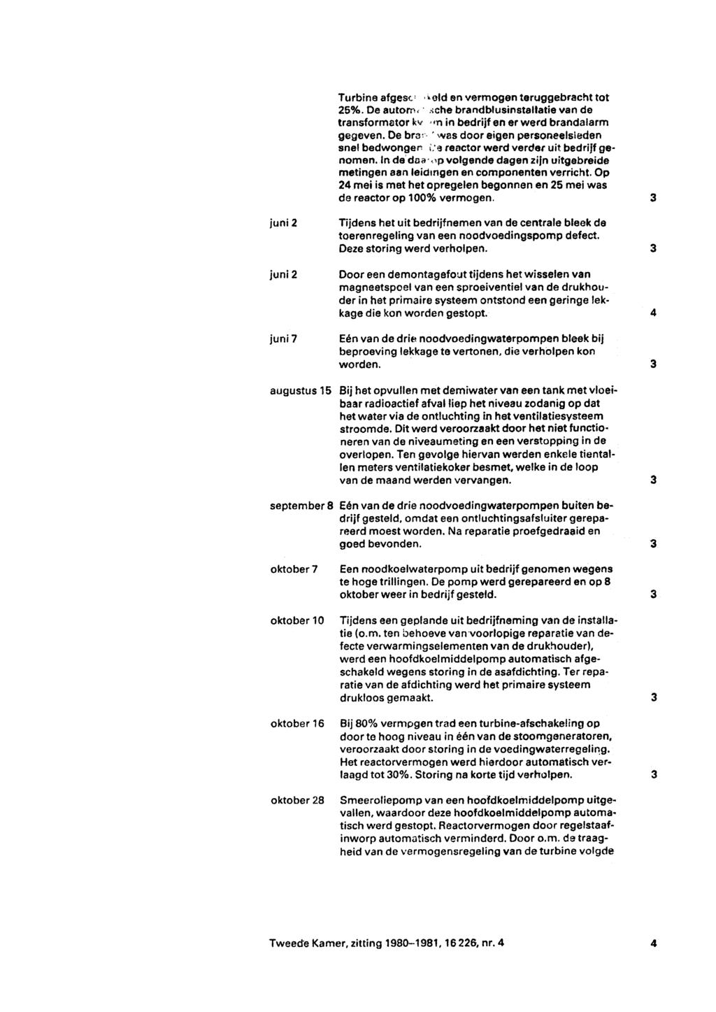 Turbine afgesc' '''cid en vermogen teruggebracht tot 25%. Oe autom, ' :(ehe brandblusinstallatie van de transformator kit "n in bedrijfen er werd brandalarm gegeven. Oe bra'-,.