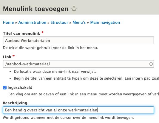 Voeg nu een link toe zoals hieronder.