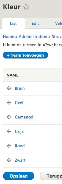 1. Kies Toevoegen bij de filtercriteria 2. Zoek nu op het veld Title en voeg dat toe 1. Maak de filter zichtbaar voor de bezoekers 2. Kies een passend label en beschrijving 3.