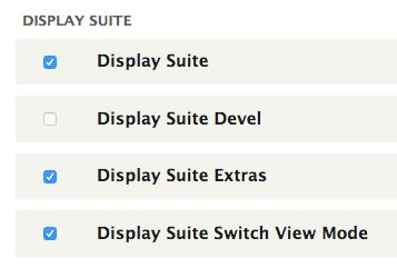 LES 12 1. DISPLAY SUITE MODULES INSCHAKELEN 1. Display Suite bestaat sinds kort ook voor Drupal 8. Deze krachtige module geeft je de mopgelijkheid om nodes te gaan schikken volgens jouw wensen.