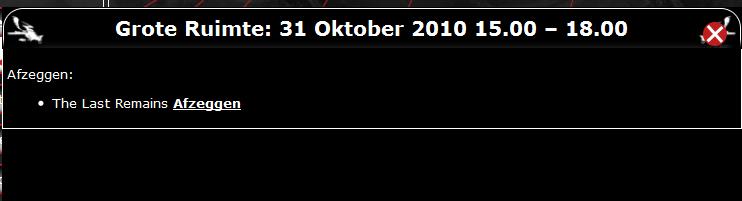 7. Om nu een repetitie te verwijderen, klik je op een repetitieblok van jou band. Dan krijg je een popup te zien, zoals hiernaast. 8.