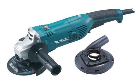 Makita GA5021C betonschmachine met 195239-9 stofkap en B-12295 komslijpschijf Makita 447M stofzuiger met