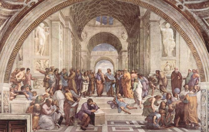 In deze pauselijke werkkamer was de acht jaar jongere Raphael op hetzelfde moment bezig vorm te geven aan het hele culturele universum waarover Julius het bevel wilde voeren.
