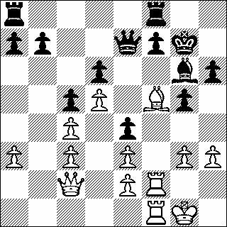 24.h4? maar dit is een kamikazezet natuurlijk 24 gxh4 25.Tf4 Dg5 beste zet hxg3 26.Dxe4 Tae8 Rybka geeft Dxg3 als beste zet 27.Dd3? Dit verliest, de taaiste zet was hier Df3 geweest.