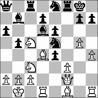 Lxg6+ Henk offert een loper op g6, het zwarte paard staat verdwaald op a5. Johan Zwanepol krijgt 5 blunderpunten vanwege een uitgereden paard opnieuw op stal zetten.