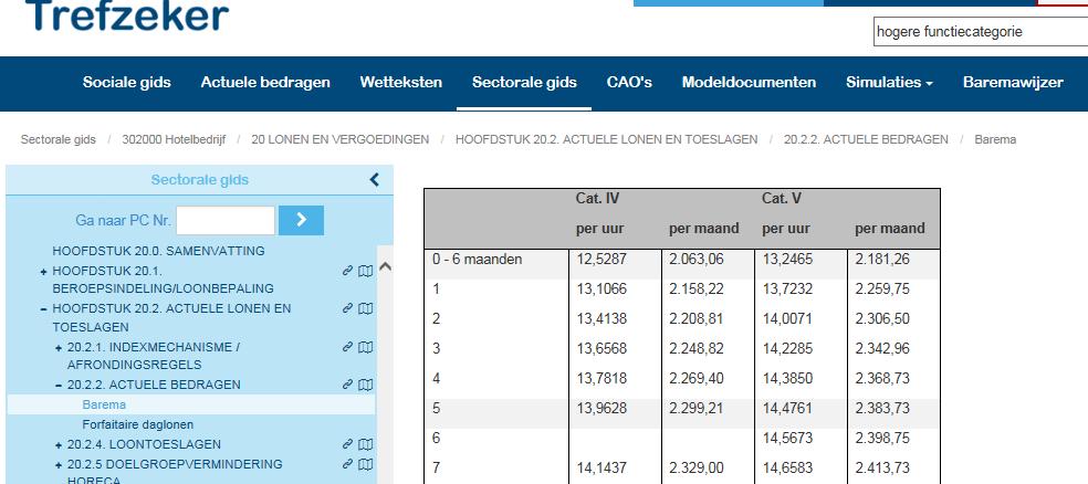 Inschalingsregels Wat als de werknemer een hogere functiecategorie krijgt bij dezelfde werkgever?