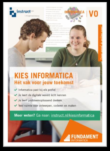 Website Om leerlingen te inspireren en te stimuleren om het vak informatica te kiezen, heeft Instruct een webpagina (www.instruct.nl/kiesinformatica/) gemaakt.