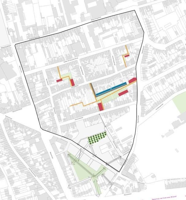 Enkele percelen in de binnengebieden van de projectzone komen potentieel in aanmerking om bijkomende parkeervelden te voorzien.