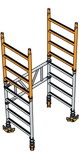 12 Expander ONE 3m - Opbouw Stap 1 Herhaal stap 1 & 2 van de Expander ONE 2m opbouw. Plaats op beide frames van de basissectie een opbouwframe en borg deze met behulp van de vergrendelpennen.