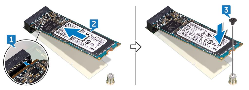 GUID-1876A74B-D56A-47F2-8EDF-F2F19004C8B8 11 De Solid-stateschijf/Intel Optane geheugenmodule plaatsen Schakel het Intel Optane geheugen in na het vervangen van de Intel Optane geheugenmodule.