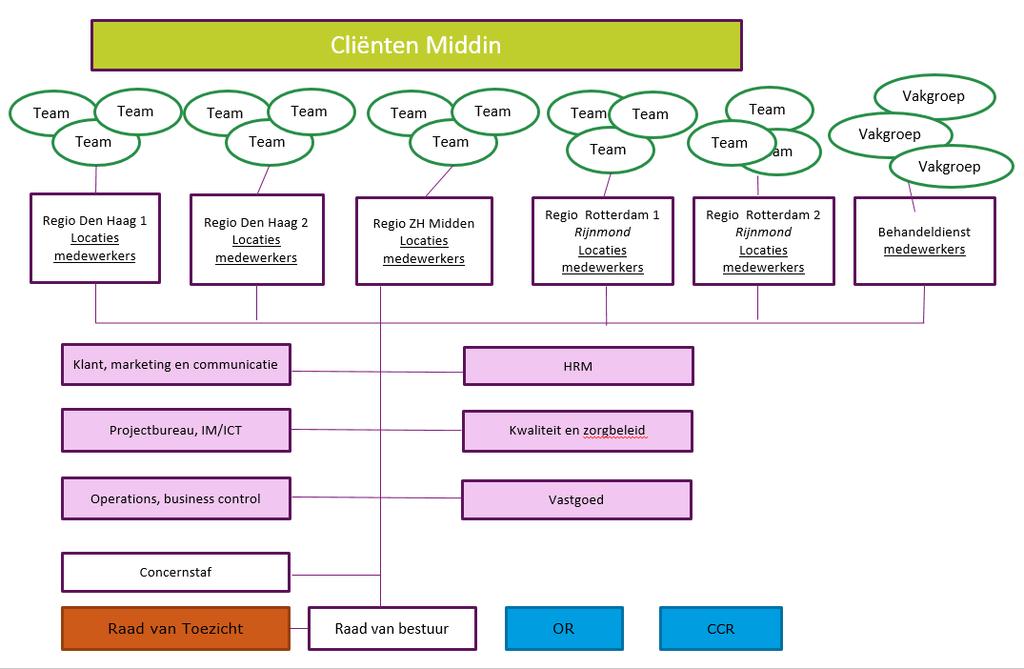 3. Organisatie Middin kent het raad van toezicht / raad van bestuur model met een tweehoofdige raad van bestuur. De instelling hanteert de Zorgbrede Governance Code.