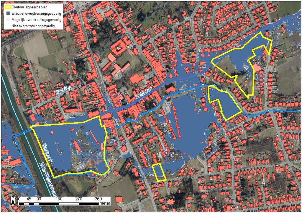 3.2 Bespreking watersysteem De deelgebieden van het signaalgebied liggen bijna volledig binnen effectief overstromingsgevoelig gebied.