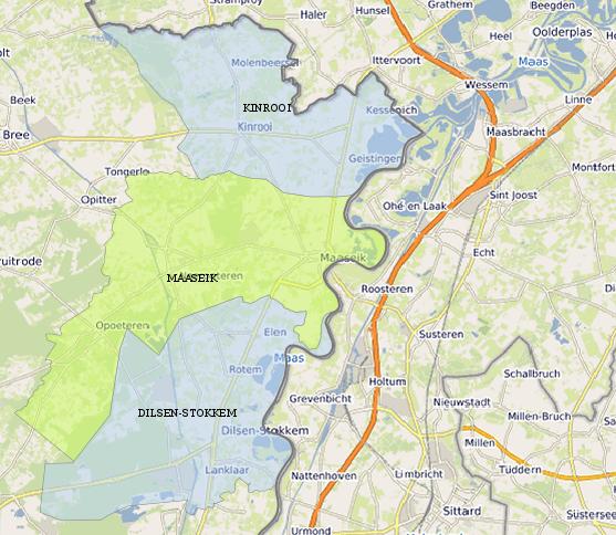 Visualisatie verzorgingsgebied uitzonderlijke goederen van