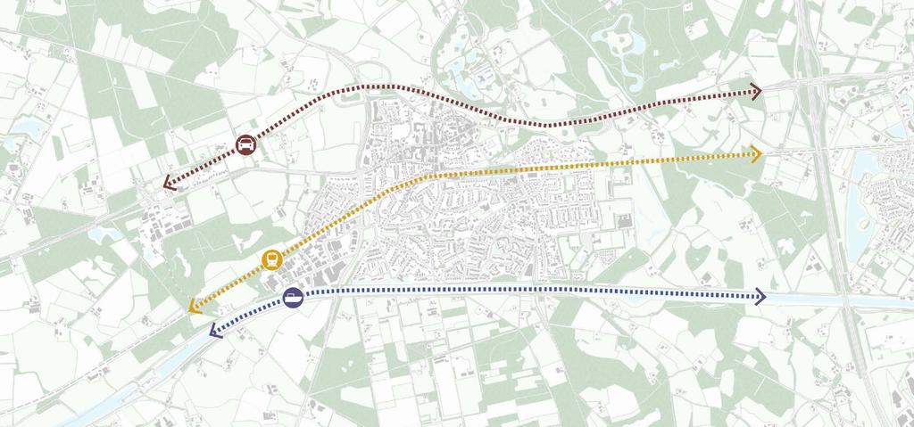 HUIDIGE RUIMTELIJKE DRAGERS De huidige ruimtelijke dragers worden vandaag de dag gevormd door het Twentekanaal, de