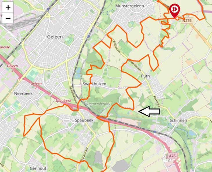 Etappenummer 6 Schinnen Windraak 20 km Startpunt etappe Heisterbrug 123 te Schinnen (t.h.v.
