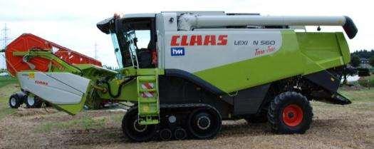 Bollingdruck (bar) Claas Lexion 560 combine met rupsbanden (lege tank) 2 1.9 1.8 1.