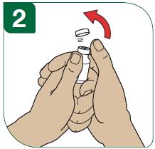 2 - Verwijder het flip-off kapje van de Extavia flacon.