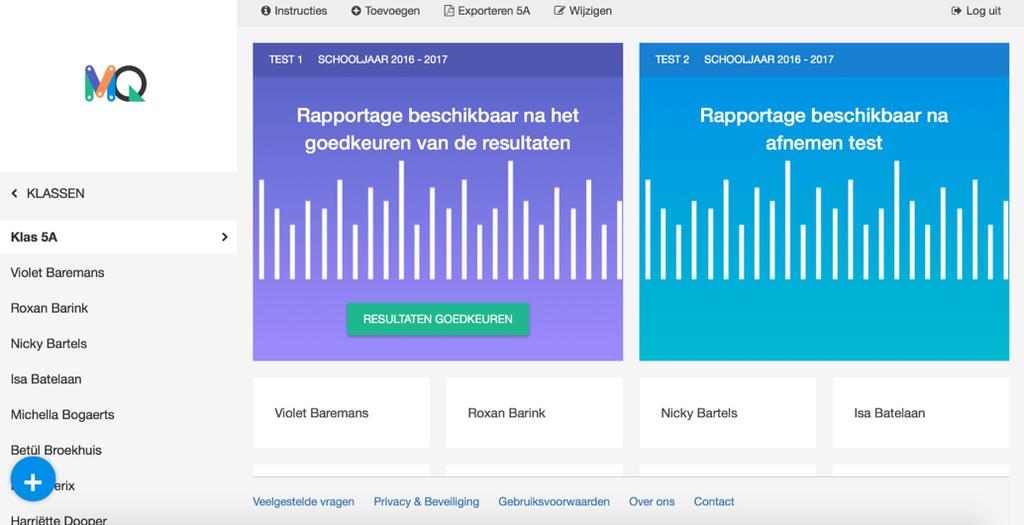 Resultaten goedkeuren Klik op resultaten goedkeuren, zodra alle kinderen van de klas zijn getest via de app.