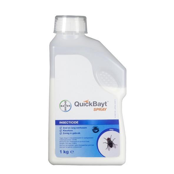 Beschrijving QuickBayt Spray is een waterverdunbare toepassing op basis van suiker van imidacloprid (10 % w/w) voor toepassing op wandvlakken om de huisvliegpopulatie onder controle te krijgen zowel