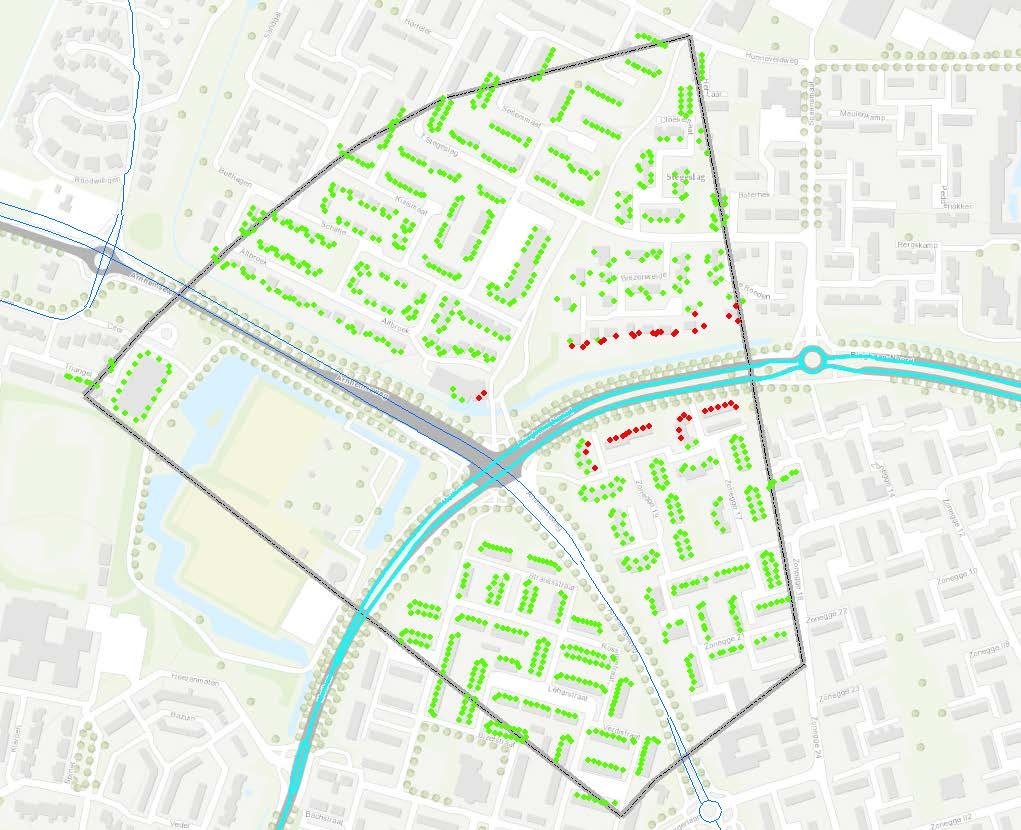 Resultaten Methen/ Ringbaan-Noord In bijlage 3B zijn de geluidbelastingen vermeld ten gevolge van de te wijzigen Methen/ Ringbaan-Noord.