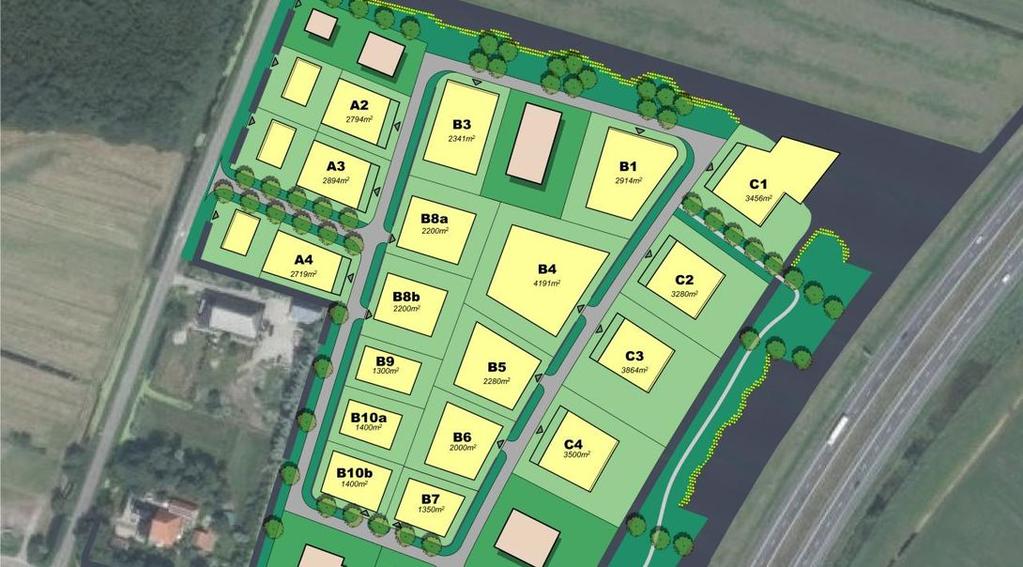 Fase 2 van het Lemsterpark wordt, evenals Fase 1, ingericht als hoogwaardig bedrijventerrein, om geven door groen en water.