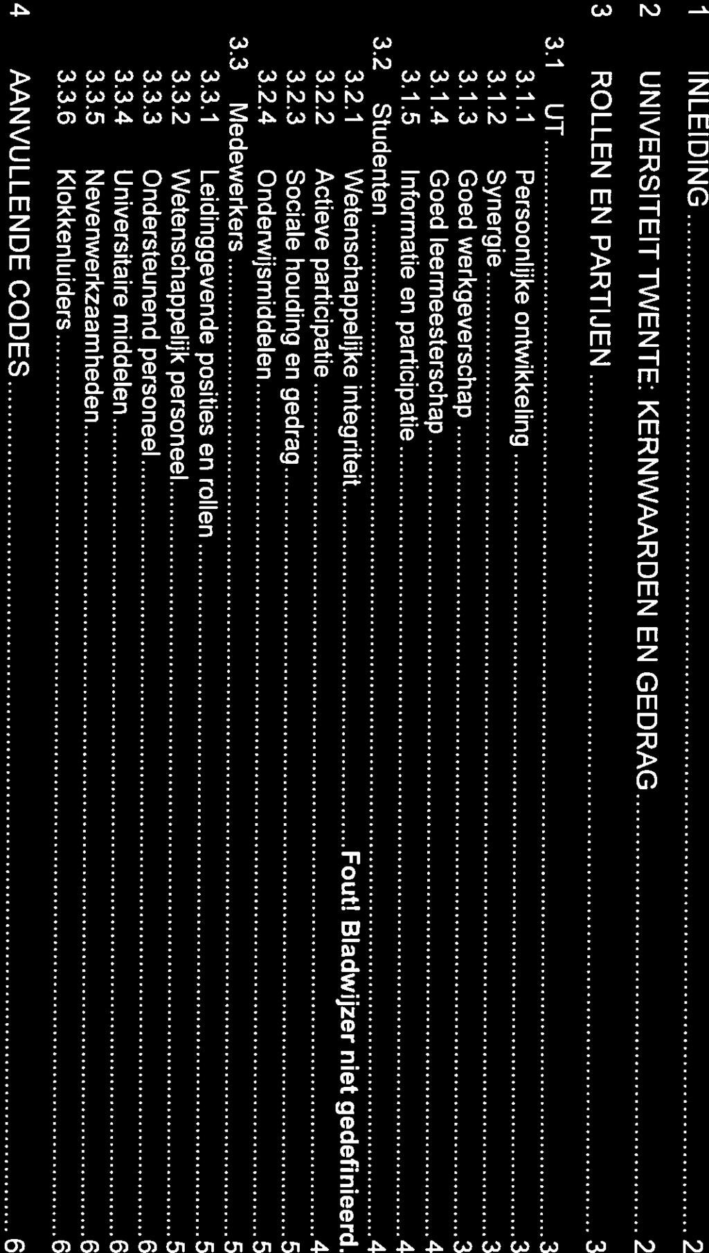 Inhoudsopgave INLEIDING.2 2 UNVERSlTElT1 NENTE: KERNWAARDEN EN GEDRAG 2 3 ROLLENENPARTIJEN 3 3.1 UT 3 3.1.1 Persoonlijkeontwikkeling 3 3.1.2 Synergie 3 3.1.3 Goed werkgeverschap 3 3.1.4 Goed Ieermeesterschap 4 3.