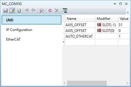 Met behulp van de MC_CONFIG file (via menu File/Program, Add New Program) kan een automatische initialisatie van de EtherCAT verbinding in goede banen worden geleid.
