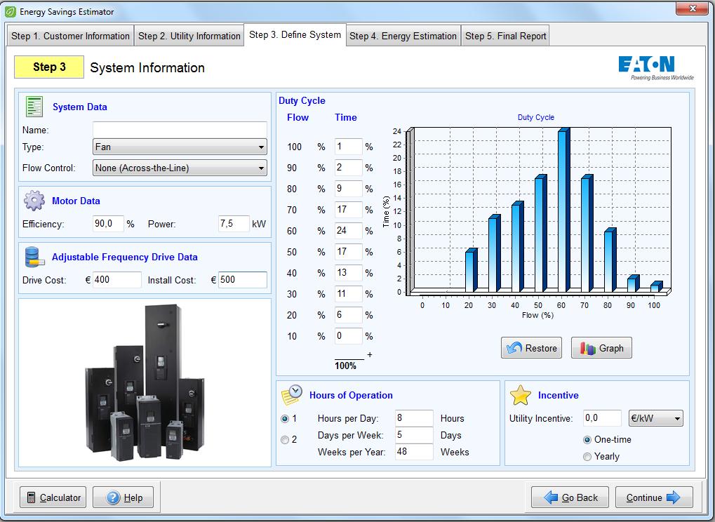 Energy Savings Estimator 7,5 kw