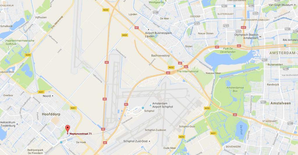BEREIKBAARHEID Per auto: Op enkele minuten rijden, liggen de Rijkswegen A4, A5 en A9. Richting Amsterdam, Haarlem, Den Haag en Rotterdam is de gehele Randstad per auto uitstekend bereikbaar.