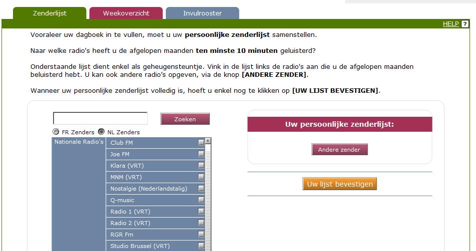 Stap 2: het vastleggen van de persoonlijke zenderlijst.